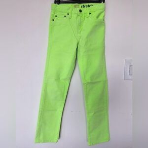 Crewcuts Boys Neon Green Stretch Jeans Size 10